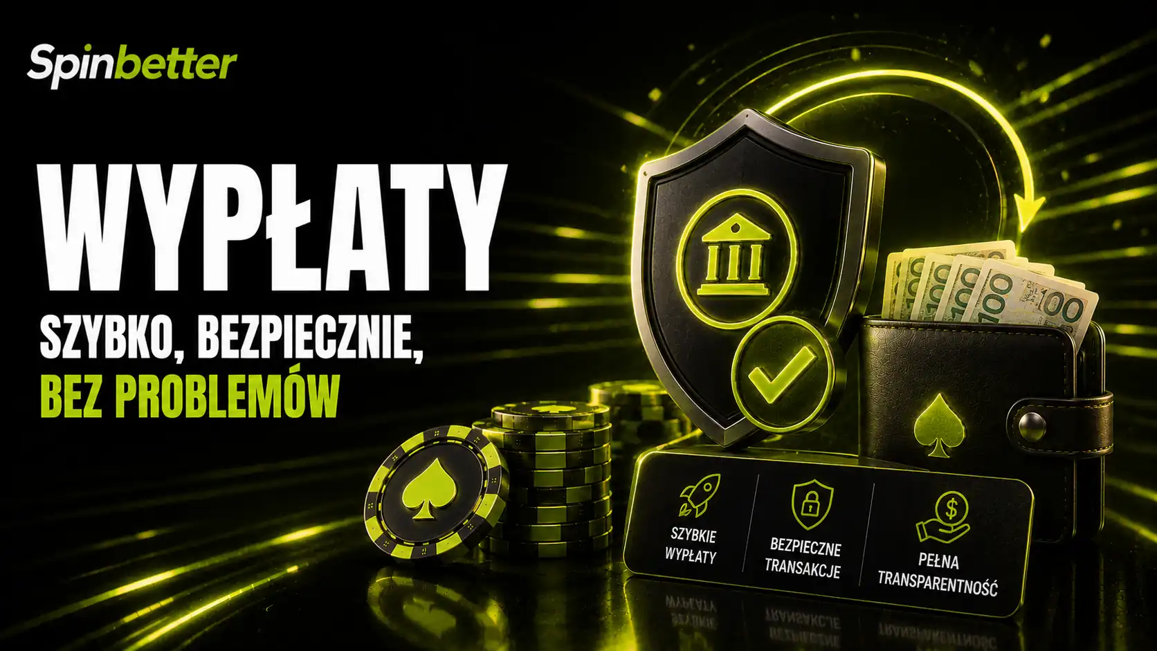 Historia zleceń wypłaty na koncie SpinBetter z czasami realizacji